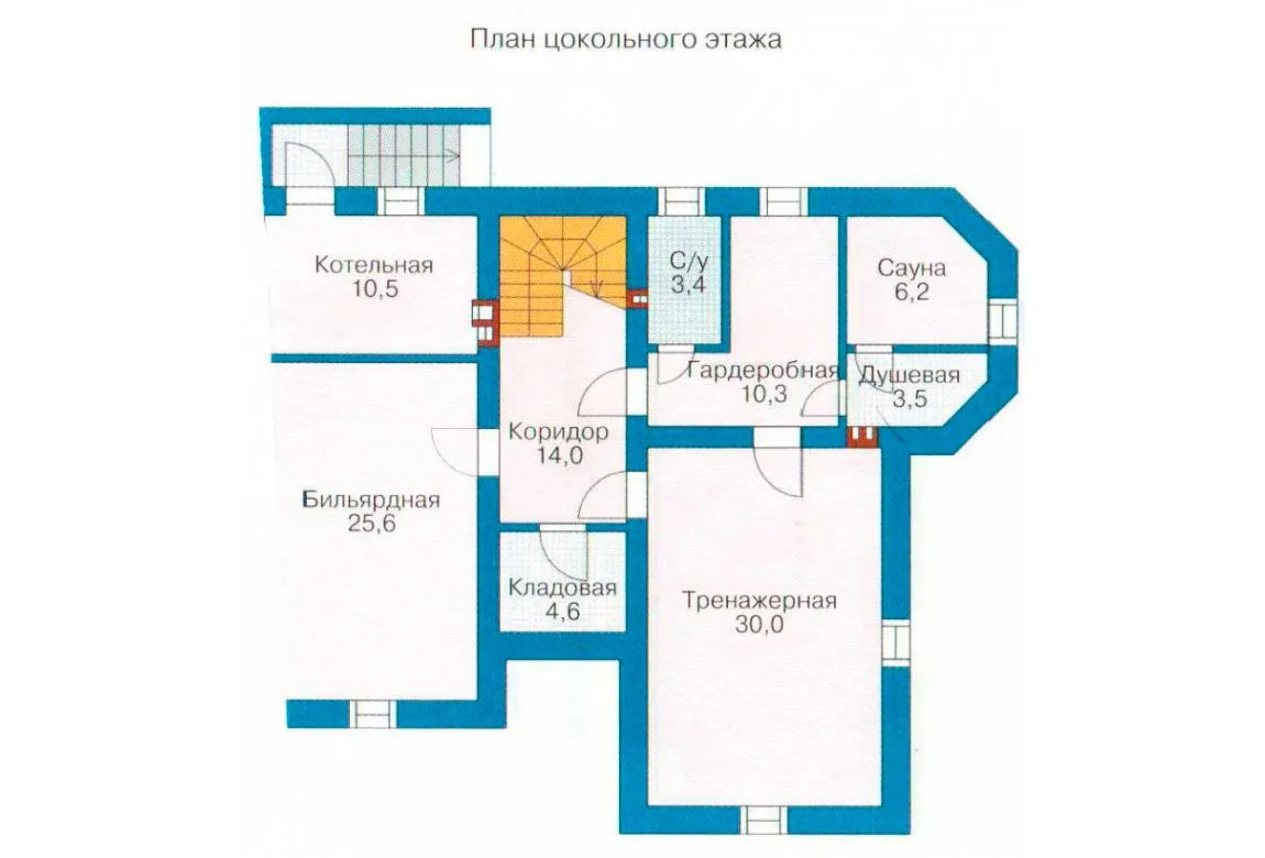 План N1 проекта кирпичного дома «1064»