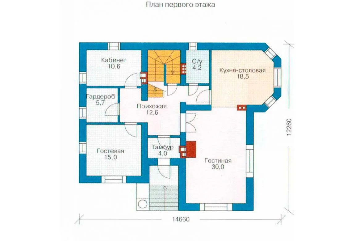 План N2 проекта кирпичного дома «1064»