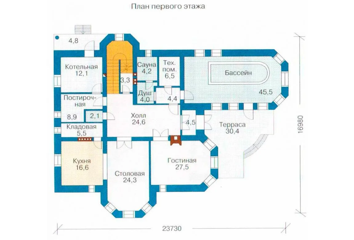 План N2 проекта кирпичного дома «1067»