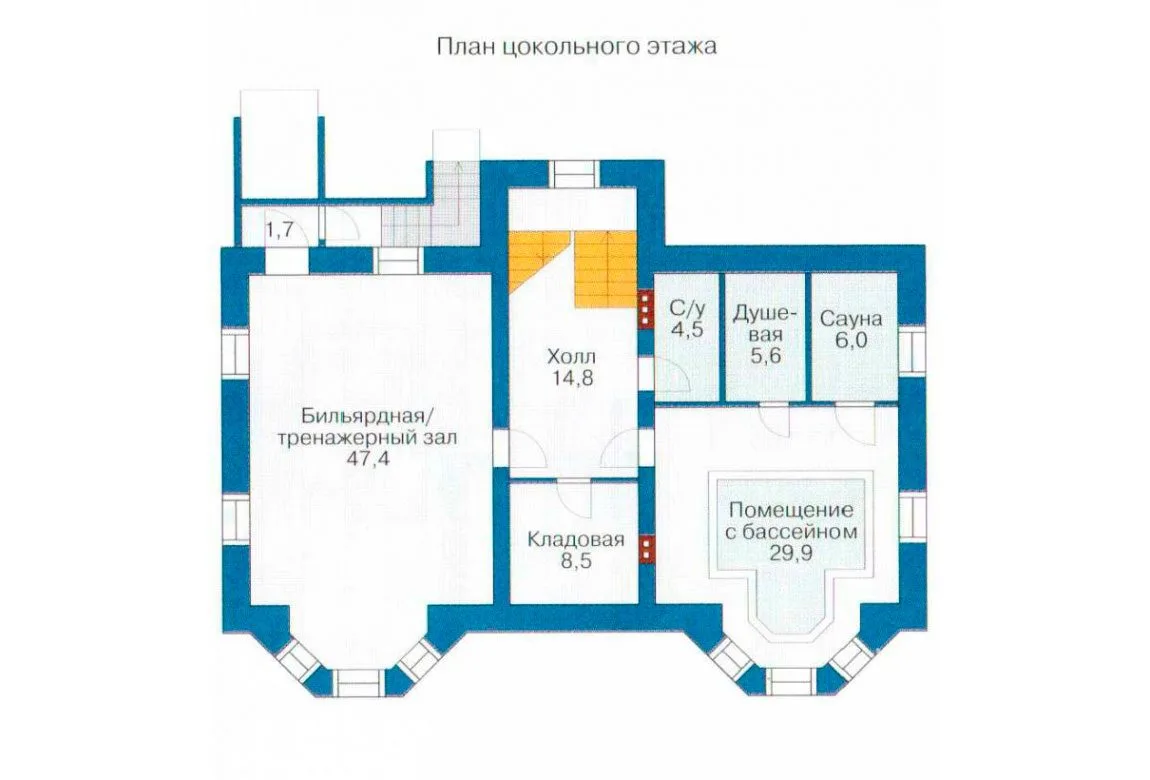 План N1 проекта кирпичного дома «1068»