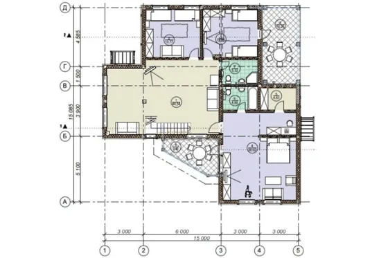 План N2 проекта дома из клееного бруса «1691»
