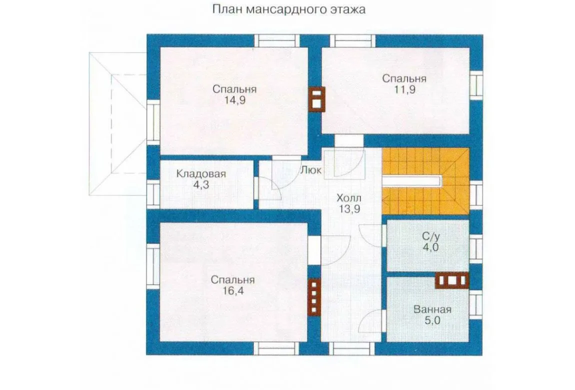 План N2 проекта кирпичного дома «1007»