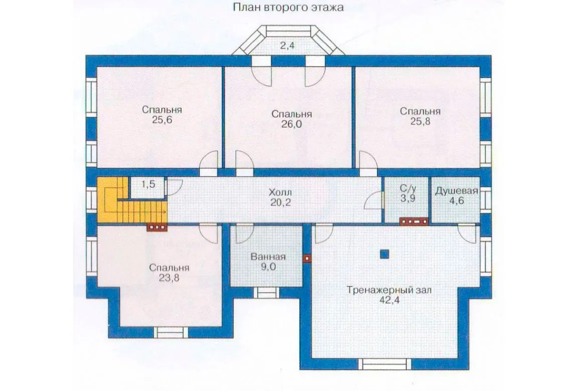 План N2 проекта кирпичного дома «1074»