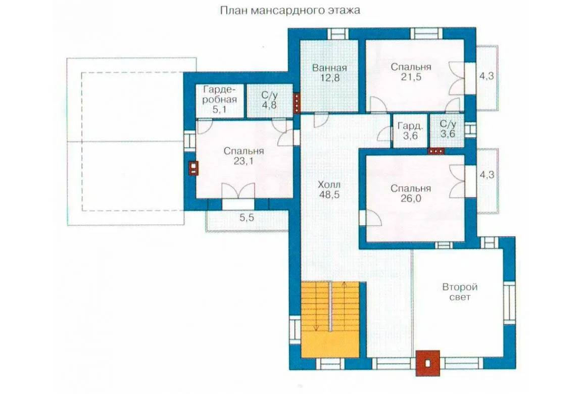План N2 проекта кирпичного дома «1075»
