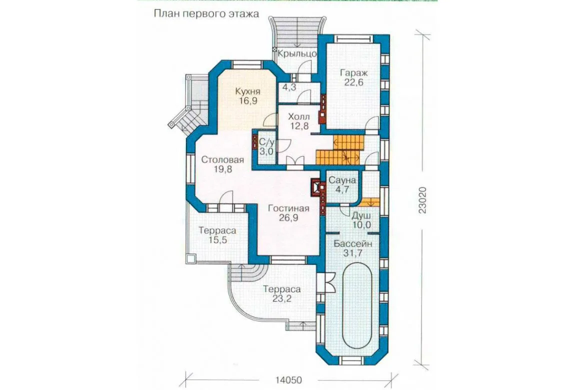 План N2 проекта кирпичного дома «1076»