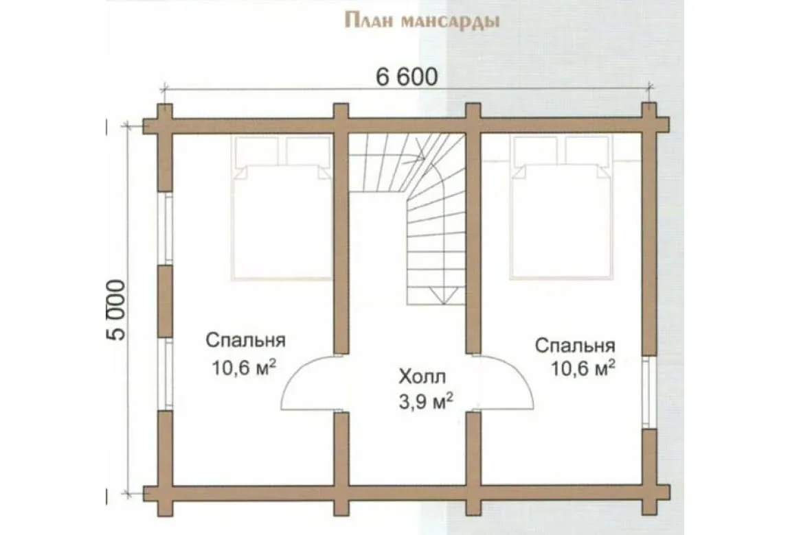План N2 проекта дома из бревна «Уральский Кряж»