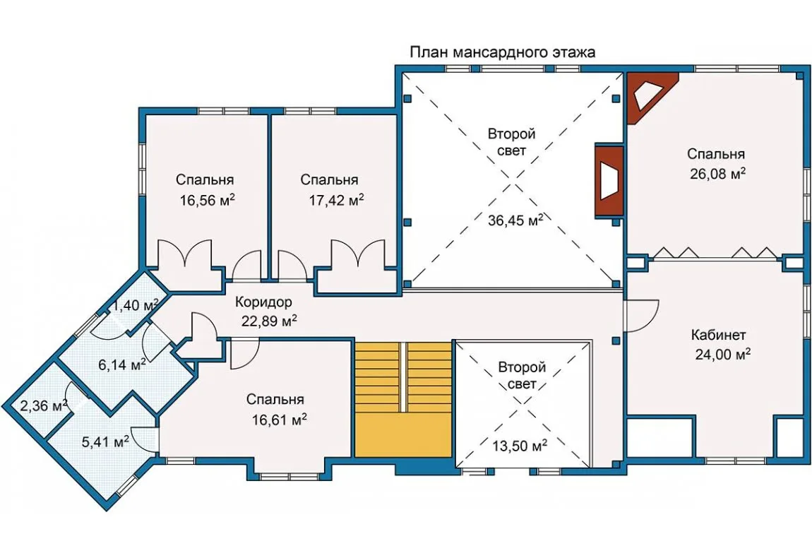 План N2 проекта каркасного дома «Речной Жемчуг»