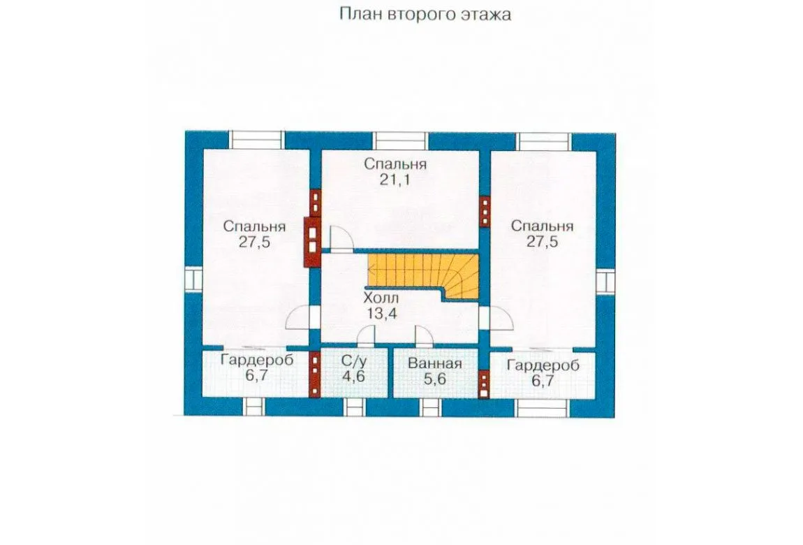 План N1 проекта кирпичного дома «1080»