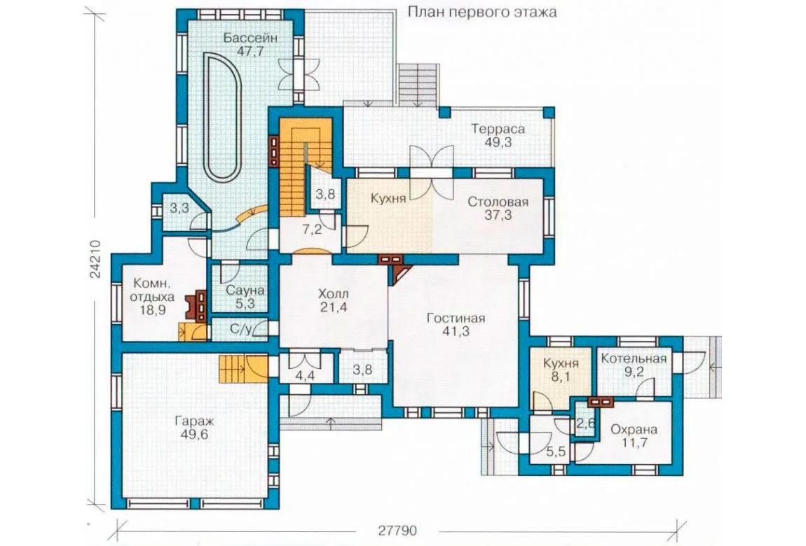 План N1 проекта кирпичного дома «1083»