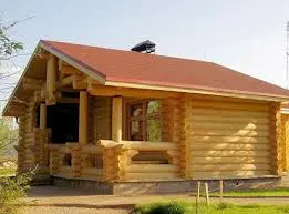 Баня из оцилиндрованного бревна