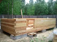 Строительство стен бани Строительство стен бани