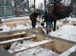 Возведение фундамента зимой