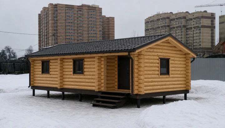 Готовая баня из бревна в Зеленограде