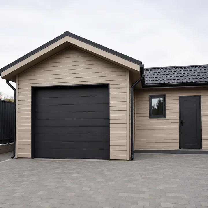 Компактный гараж с хозяйственным входом